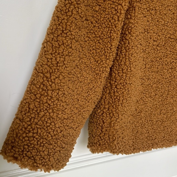 Wonder Nation Kids Brown Sherpa Teddy Button Down Coat Girls size 4-5 - Picture 8 of 11